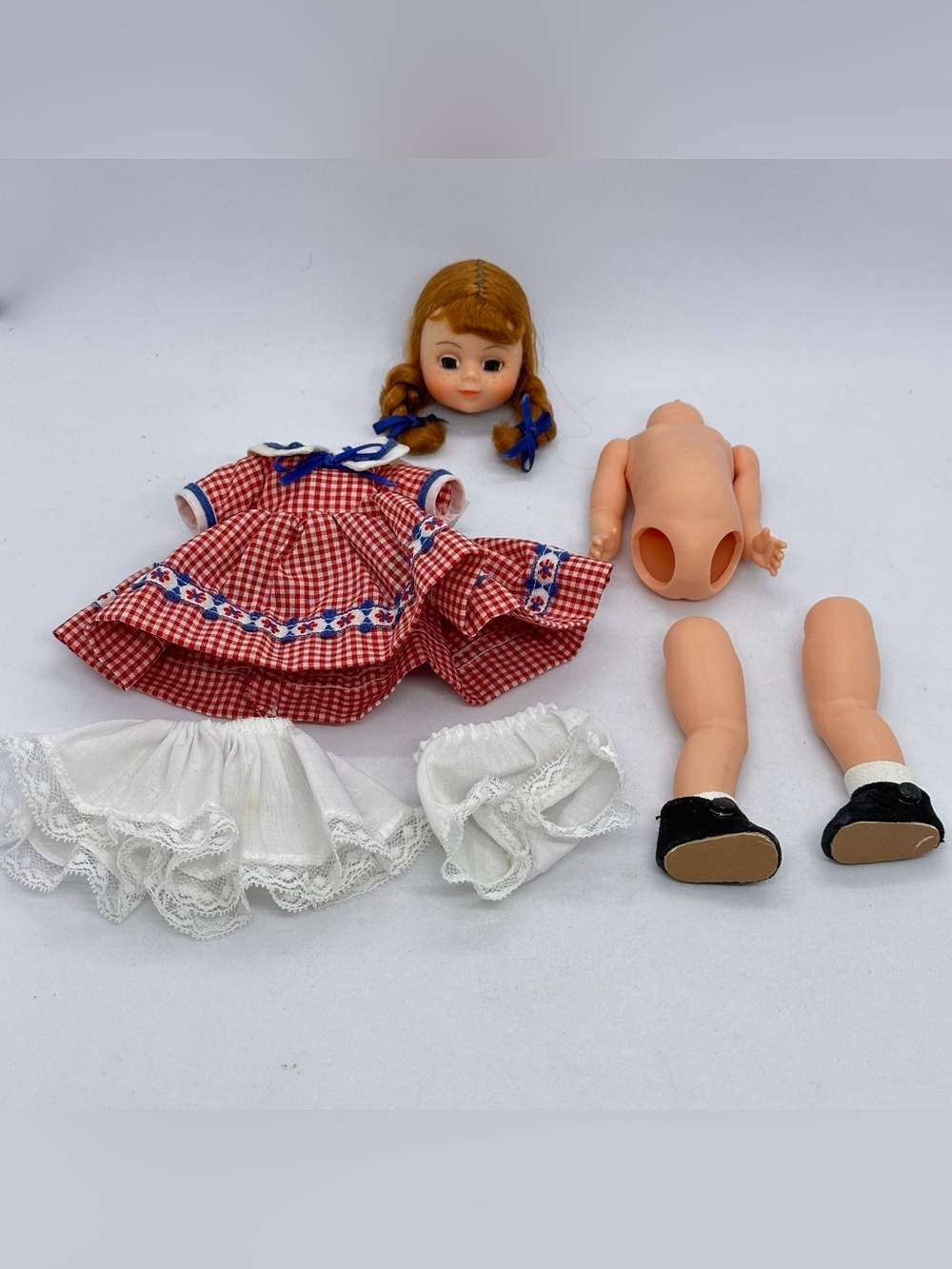 VTG Madam Alexander Jill 8" Doll Restoration Lot Unstrung Parts Needs TLC Repair